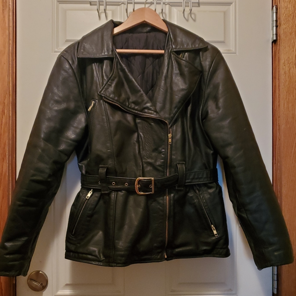 Black Leather Moto Jacket